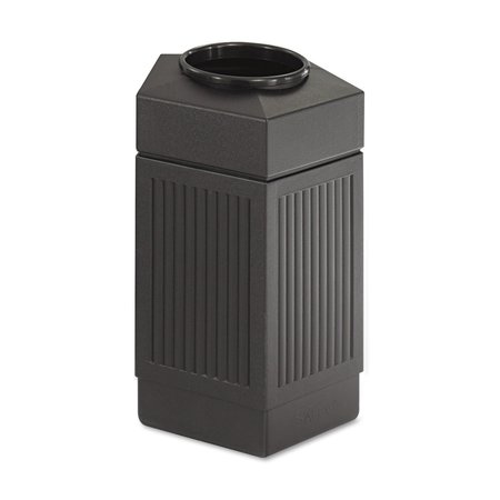 Safco 30 gal Pentagon Trash Can, Black, Top Hole, Polyethylene 9485BL